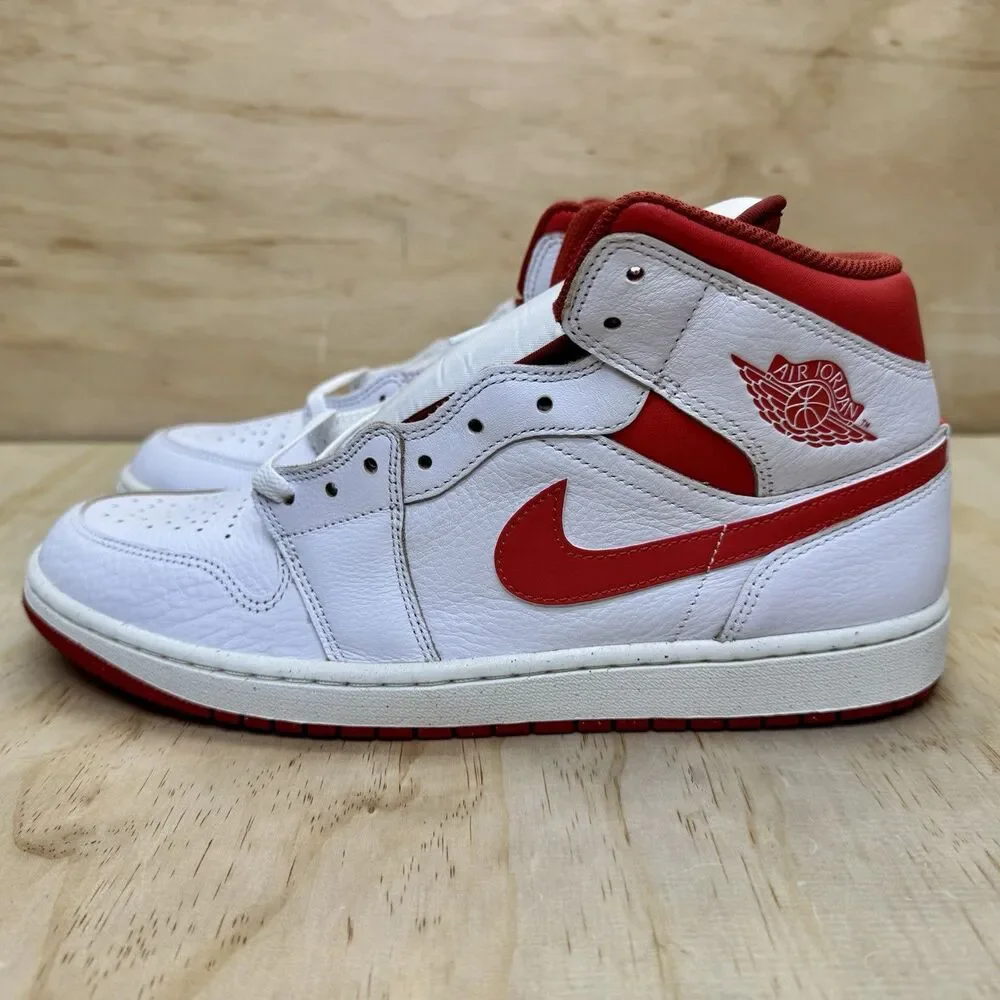NEW sz 12 Nike Air Jordan 1 Mid SE Shoes White Lobster Dune Red FJ3458-160